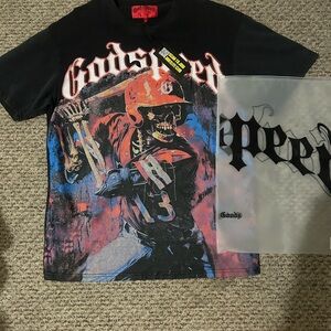 Black and Red Graphic T-Shirt